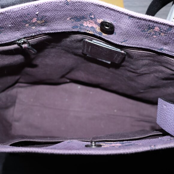 NWT DISNEY X COACH LTD ROSE BOUQUET ARISTOCRAT CANVAS DUSTY LAVENDER TOTE 91130 - Picture 3 of 7